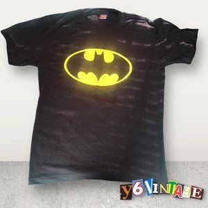 Black 1970s Vintage Batman logo Tee Shirt